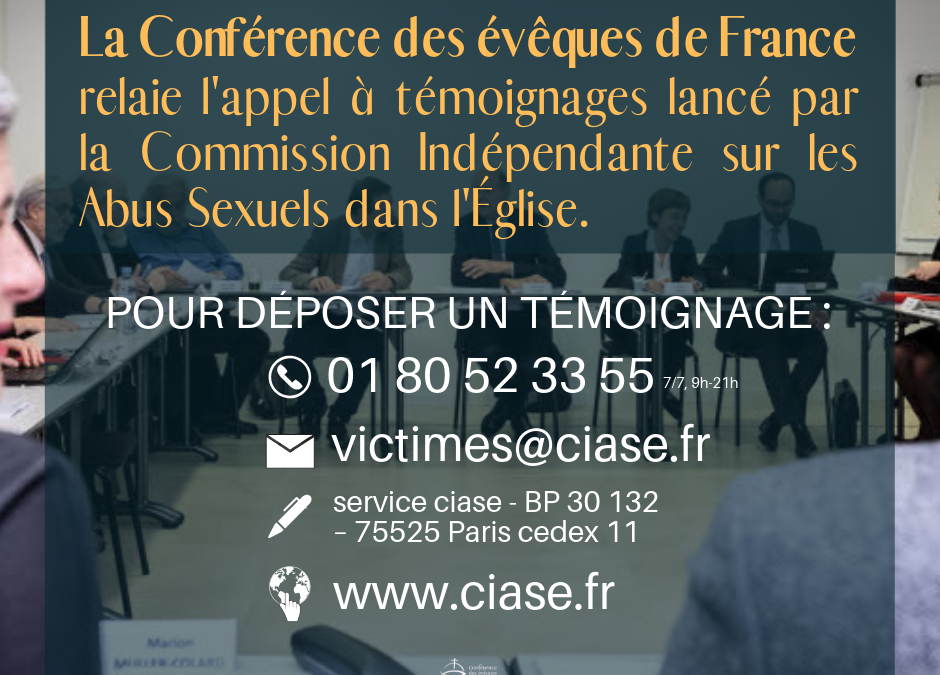 Appel à témoins – lettre de Mgr Santier